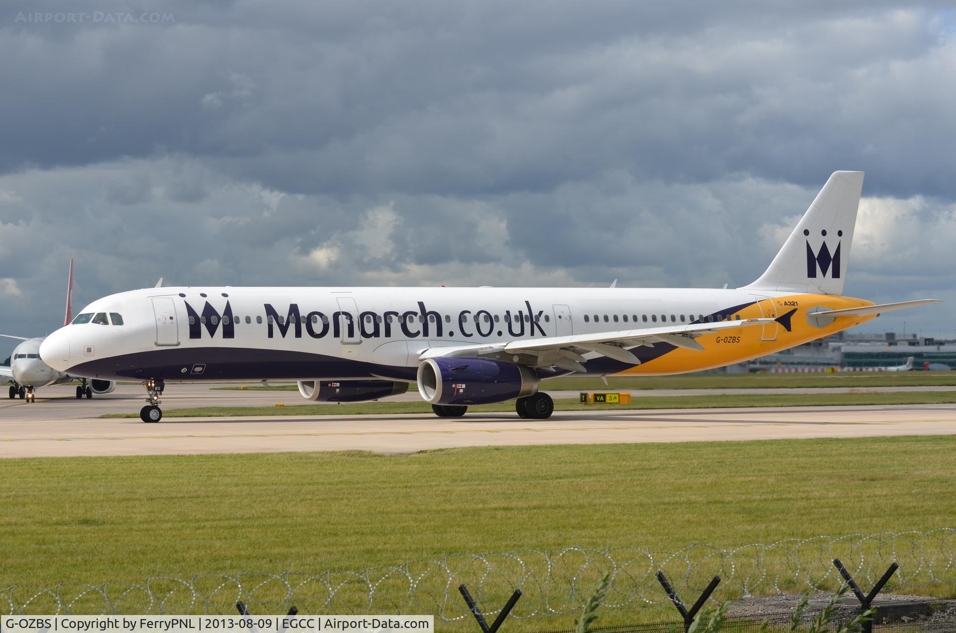 G-OZBS, 2001 Airbus A321-231 C/N 1428, Monarch A321 about to take-off.