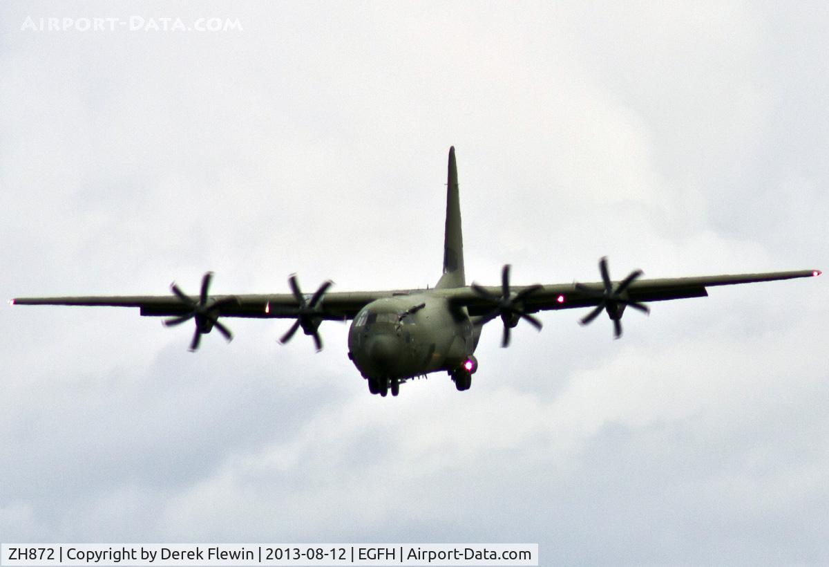 ZH872, 1997 Lockheed Martin C-130J-30 Hercules C.4 C/N 382-5456, C-130J-30 Hercules C.4 on long finals for a low overshoot runway 22 at EGFH.