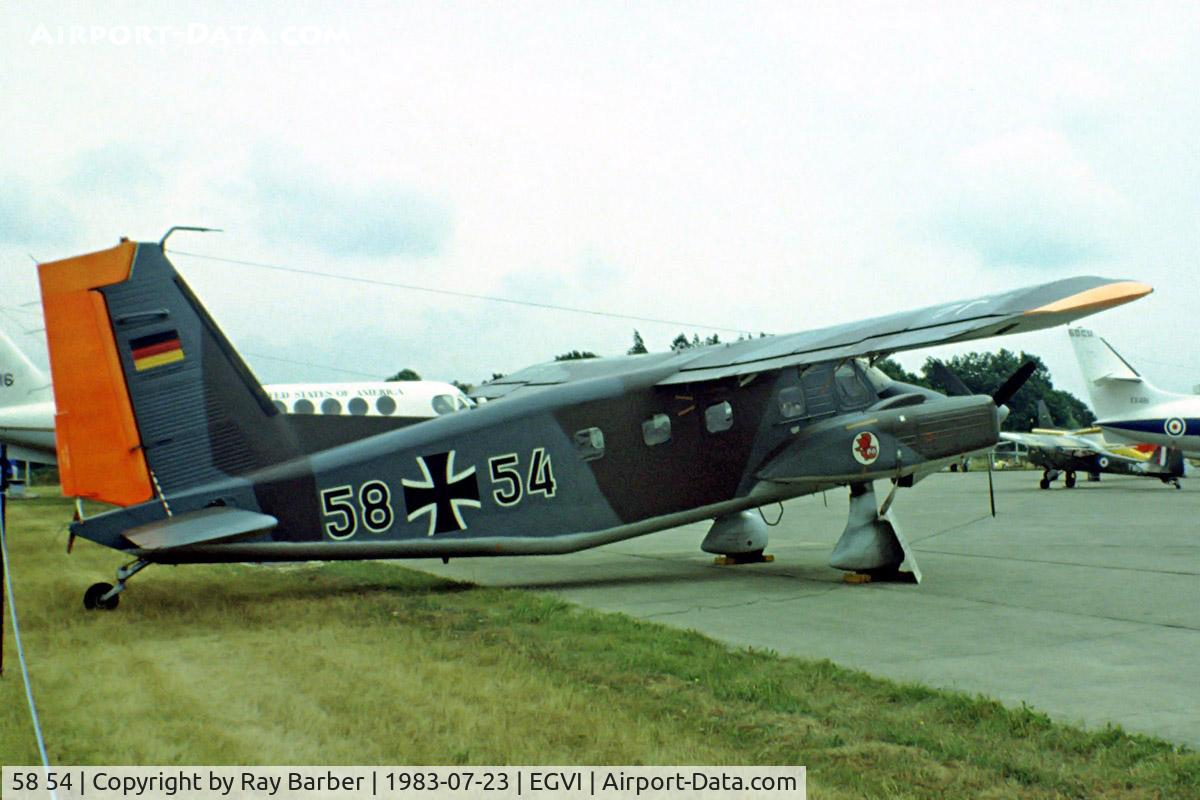 58 54, Dornier Do-28D-2 Skyservant C/N 4129, Dornier Do.28D-2 Skyservant [4129] (German Air Force) RAF Greenham Common~G 23/07/1983. Taken from a slide.