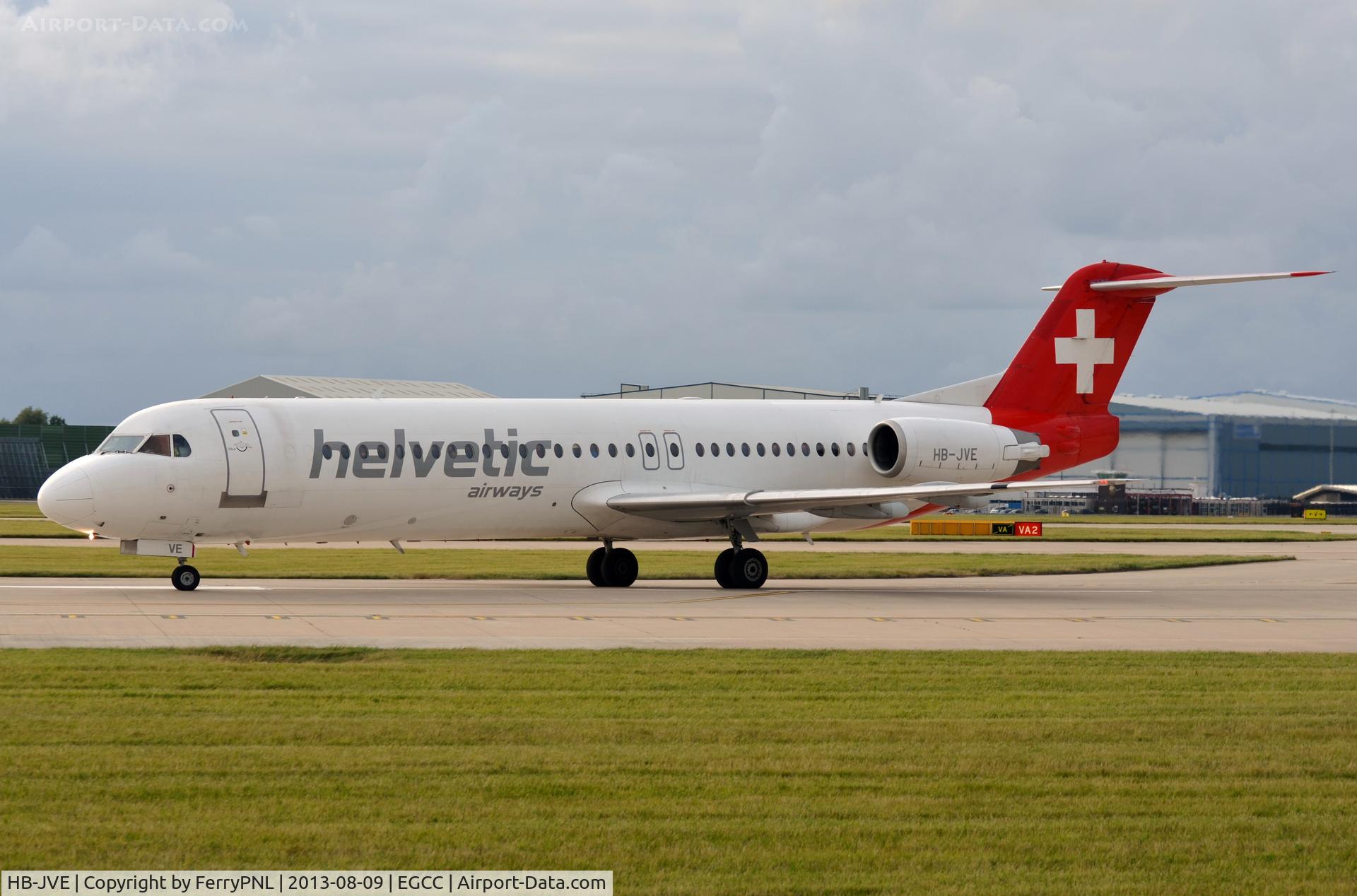 HB-JVE, 1993 Fokker 100 (F-28-0100) C/N 11459, Helvetic Fk100 lining up