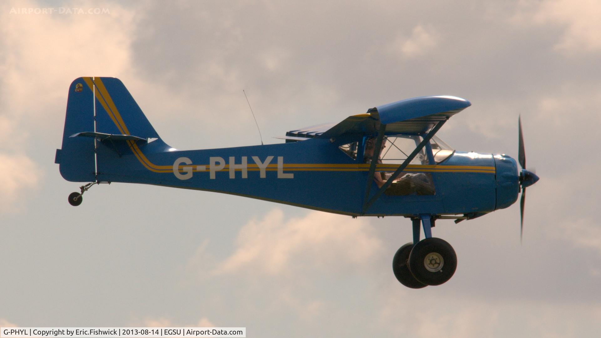 G-PHYL, 1999 Denney Kitfox Mk4 C/N PFA 172A-12189, G-PHYL arriving at Duxford Airfield.