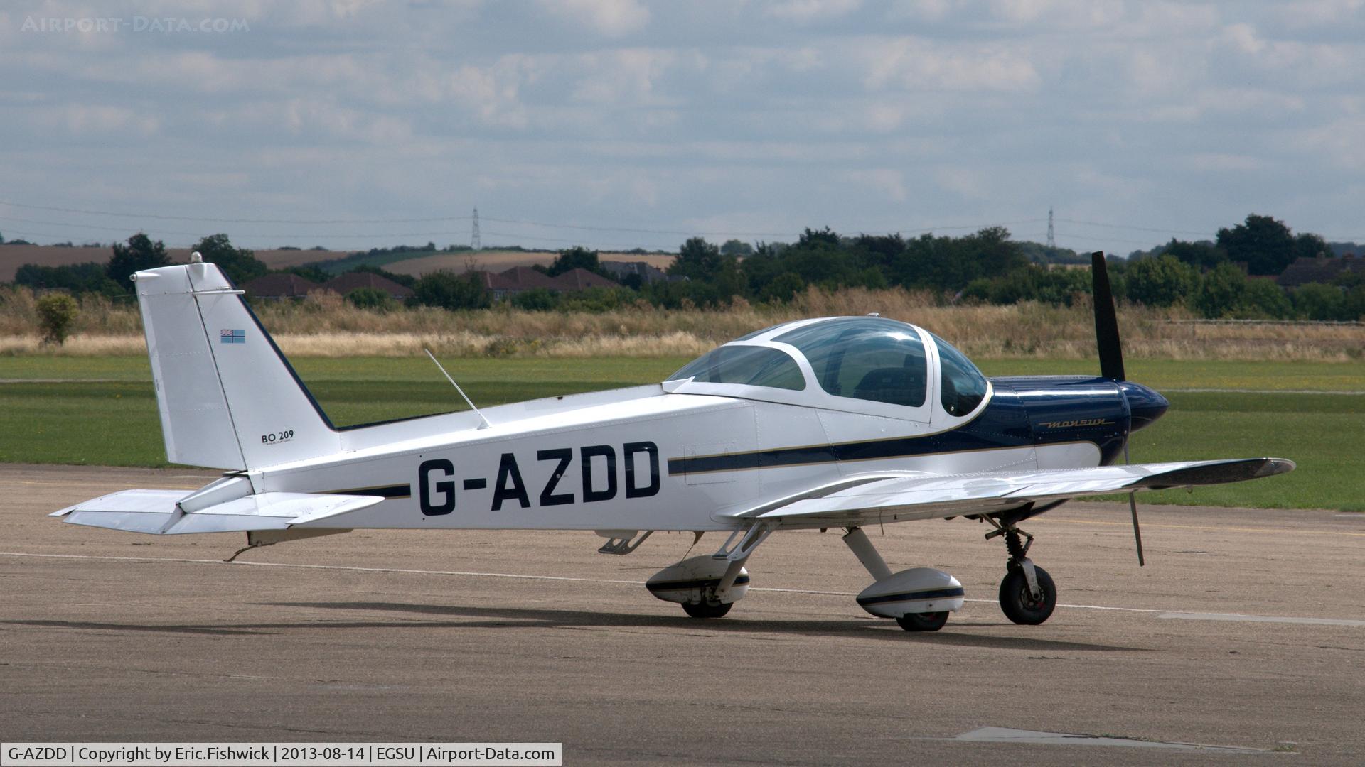 G-AZDD, 1971 Bolkow Bo-209 Monsun 150FF C/N 143, 2. G-AZDD visiting Duxford Airfield.
