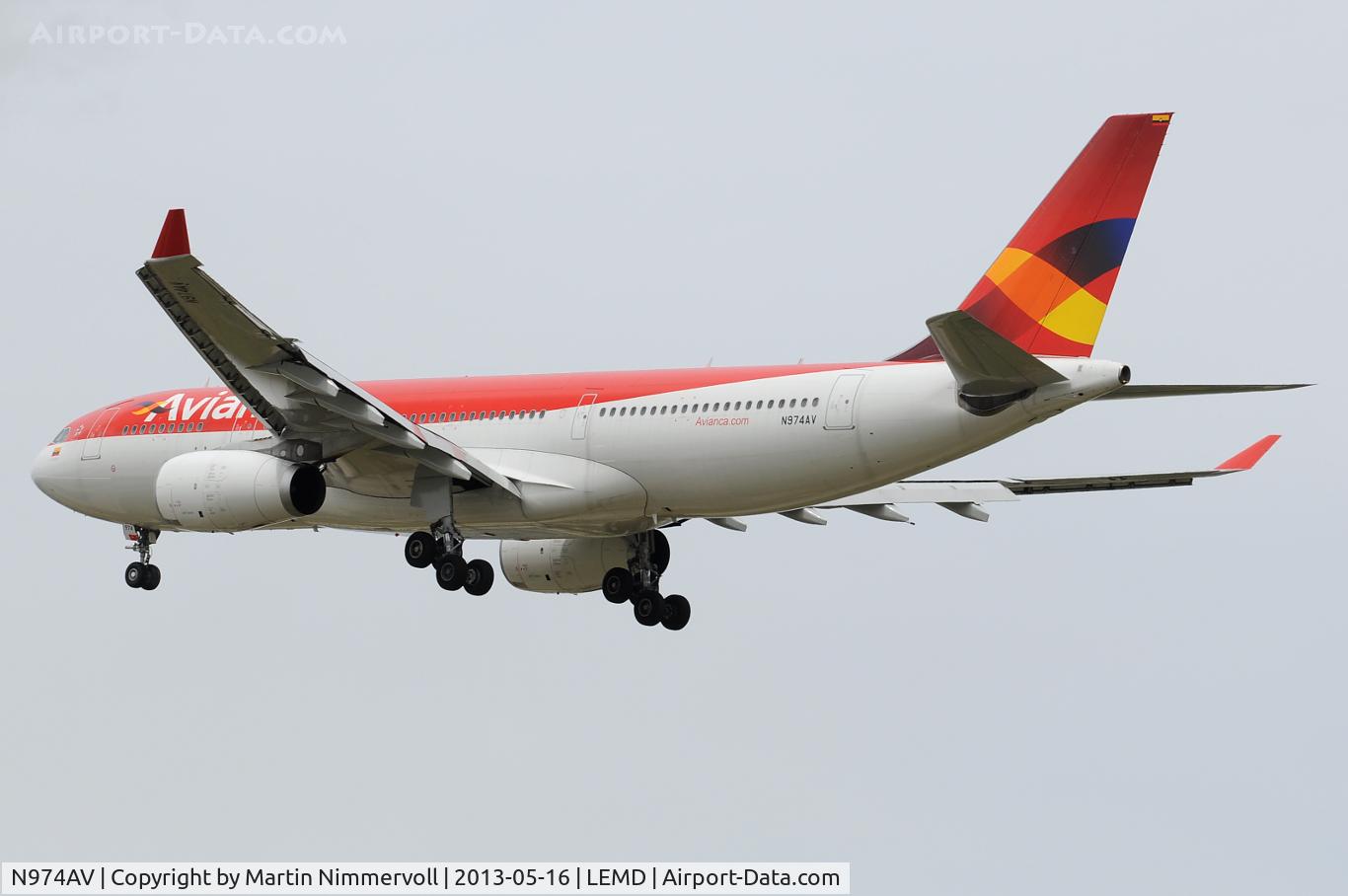 N974AV, 2011 Airbus A330-243 C/N 1208, Avianca