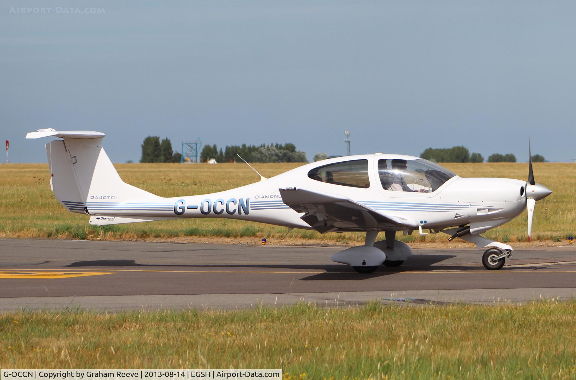 G-OCCN, 2006 Diamond DA-40D Diamond Star C/N D4.241, Departing from Norwich.