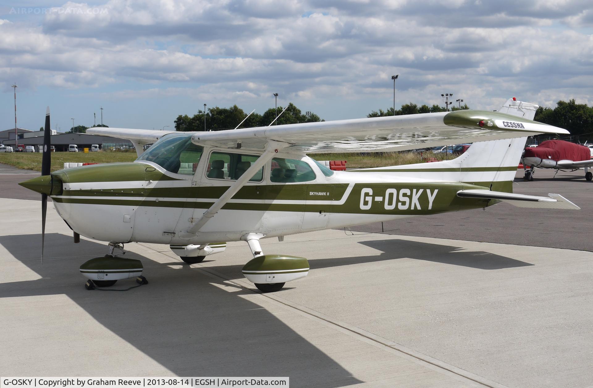 G-OSKY, 1976 Cessna 172M C/N 172-67389, Parked at Norwich.