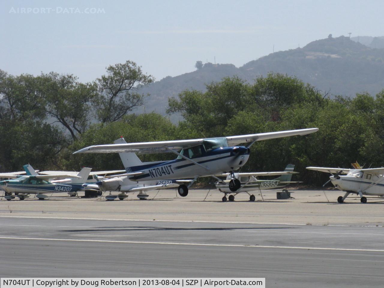 N704UT, 1976 Cessna 150M C/N 15078891, 1976 Cessna 150M, Continental O-200 100 Hp, another takeoff climb Rwy 22