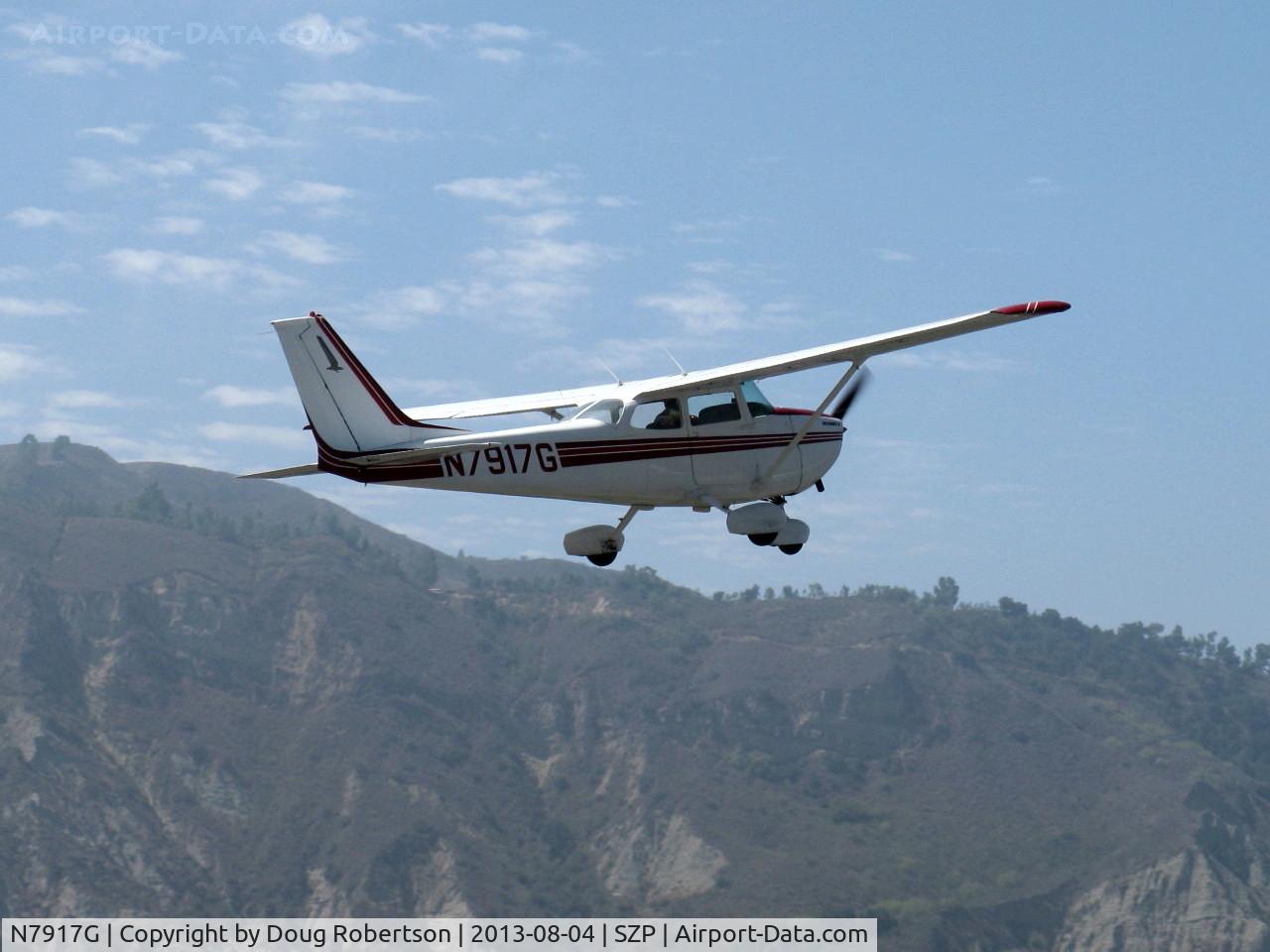N7917G, 1970 Cessna 172L C/N 17259617, 1970 Cessna 172L SKYHAWK, Lycoming O-320-E2D 150 Hp, takeoff climb Rwy 22
