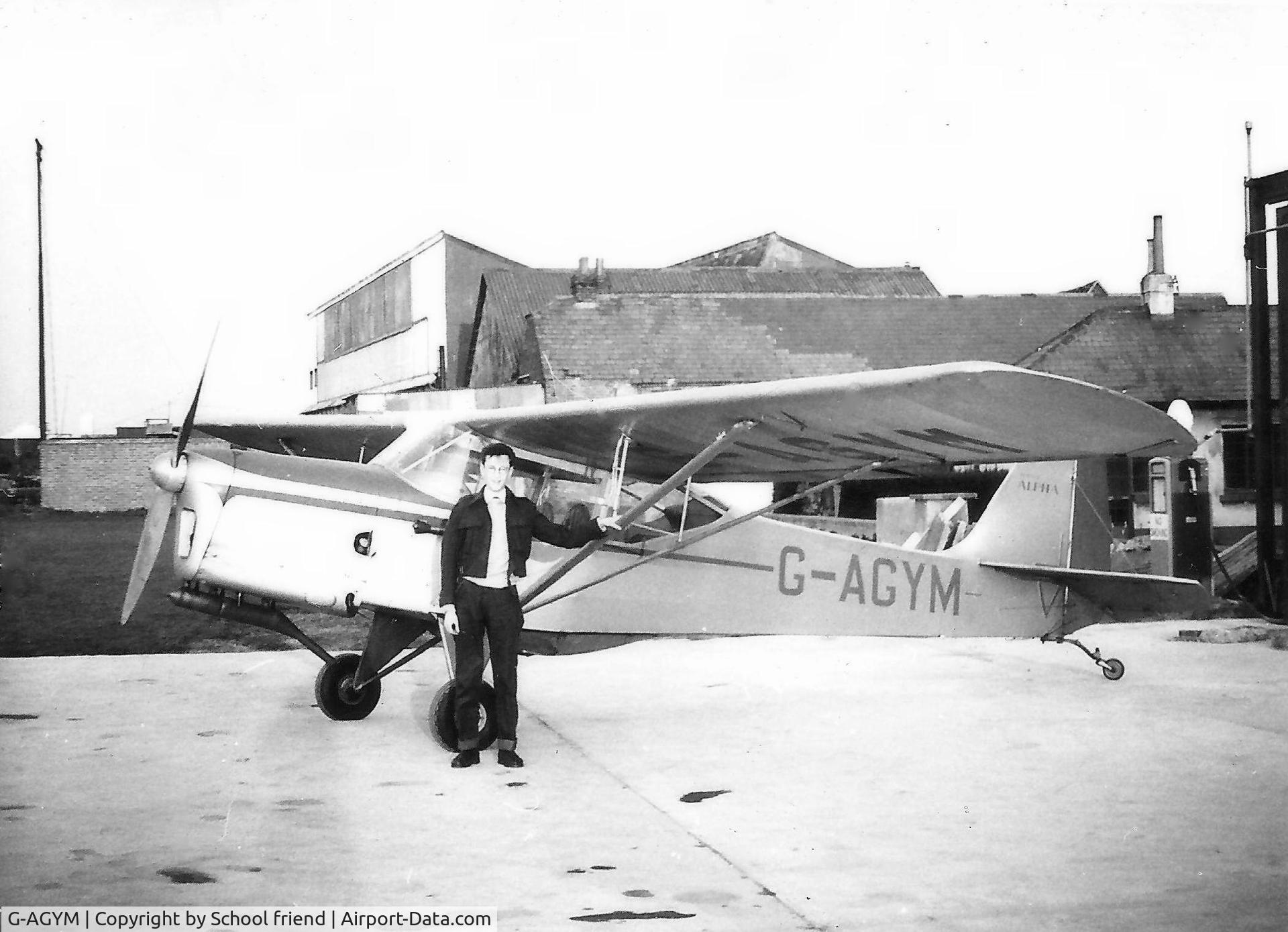 G-AGYM, Auster J-1N Alpha C/N 2004, GYM at Portsmouth airport (UK) Circa 1956