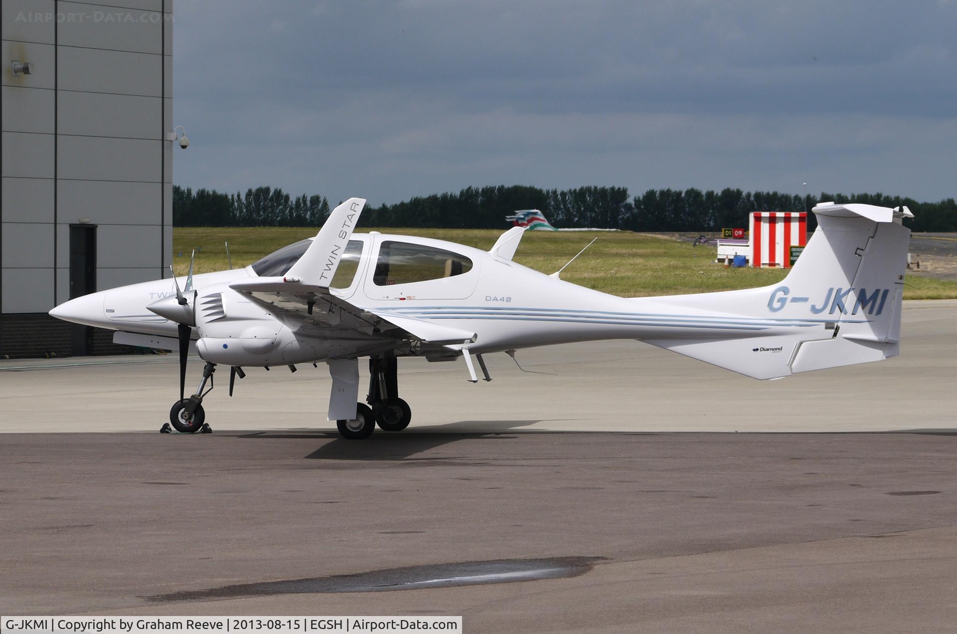 G-JKMI, 2005 Diamond DA-42 Twin Star C/N 42.051, Parked at Norwich.