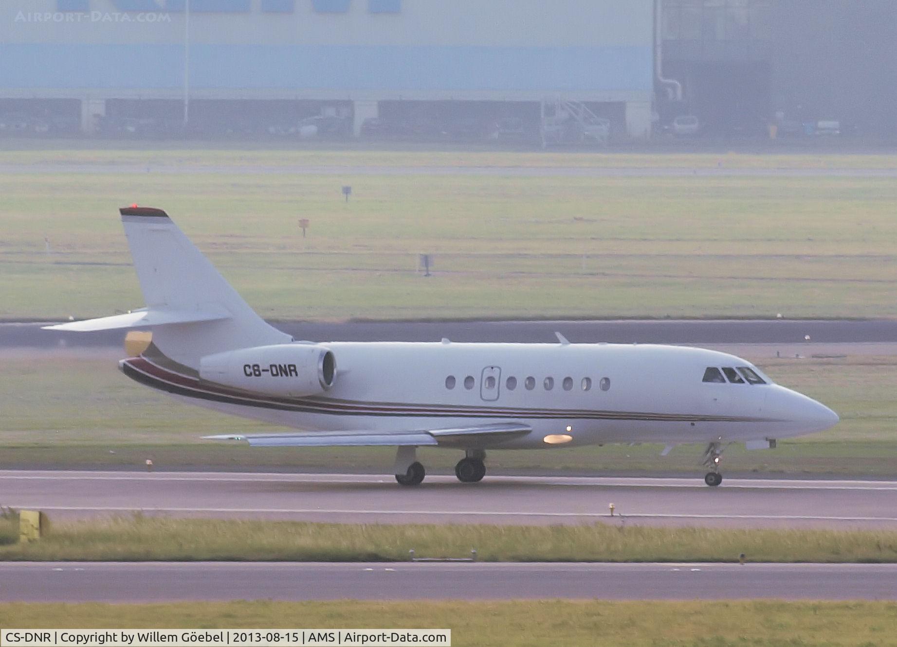 CS-DNR, 2000 Dassault Falcon 2000 C/N 120, Taxi to runway 27 of Schiphol Airport