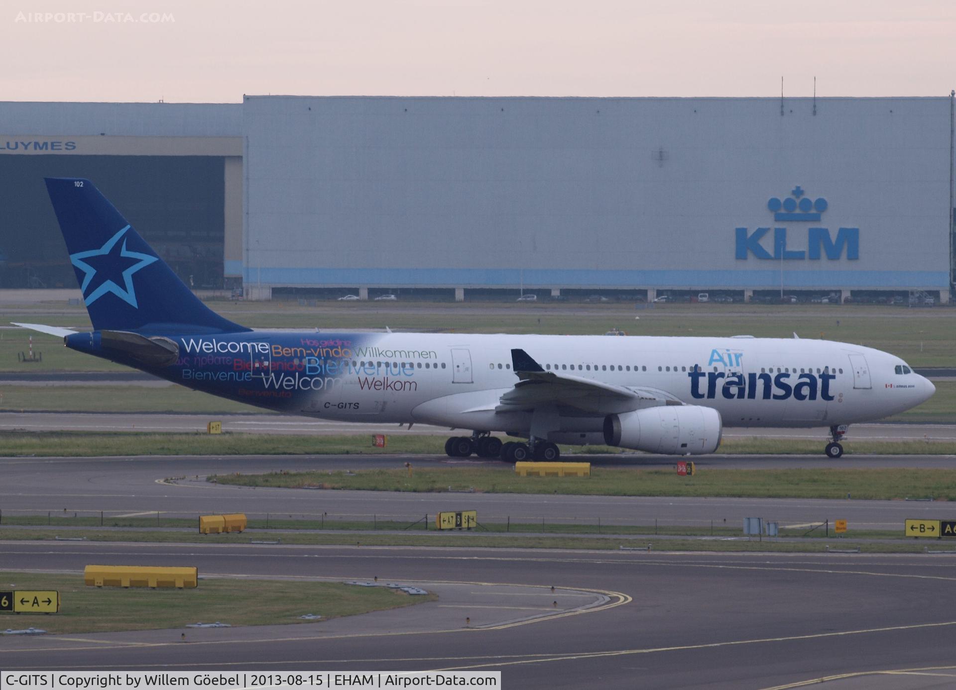 C-GITS, 1999 Airbus A330-243 C/N 0271, Taxi to runway 27 of Schiphol Airport  IN NEW COLOURS