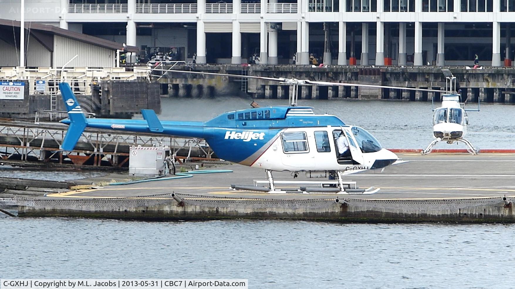C-GXHJ, 1982 Bell 206L-1 LongRanger II C/N 45741, Getting ready for departure from the Vancouver Harbour Heliport.