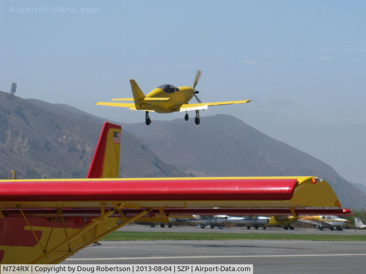 N724RX, 2006 Legend Aircraft Legend C/N 001, 2006 Snead SPECIAL TURBINE LEGEND, Walter 601-D Turbine, 724 shp, takeoff climb Rwy 22, grab shot of this fast mother. 334 mph cruise, Vne 400 mph.