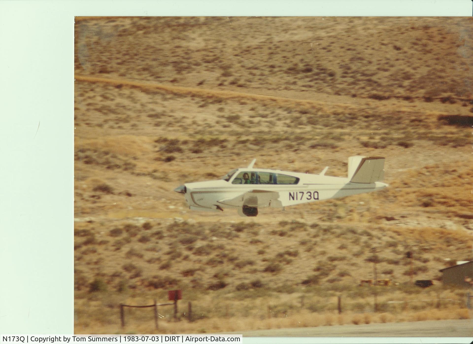 N173Q, 1964 Beech S35 Bonanza C/N D-7350, Me flying my favorite airplane ever - with a small dirt bike where the rear Starboard passenger seat was and my German Shephard puppy in the Port seat.  Meeting some friends that were camping nearby in Wa.