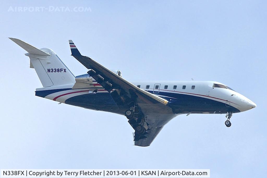 N338FX, 2006 Bombardier Challenger 604 (CL-600-2B16) C/N 5656, Overhead Balboa Park on approach to San Diego International , California