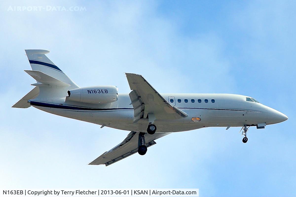 N163EB, 2004 Dassault Falcon 2000EX C/N 36, Overhead Balboa Park on approach to San Diego International , California