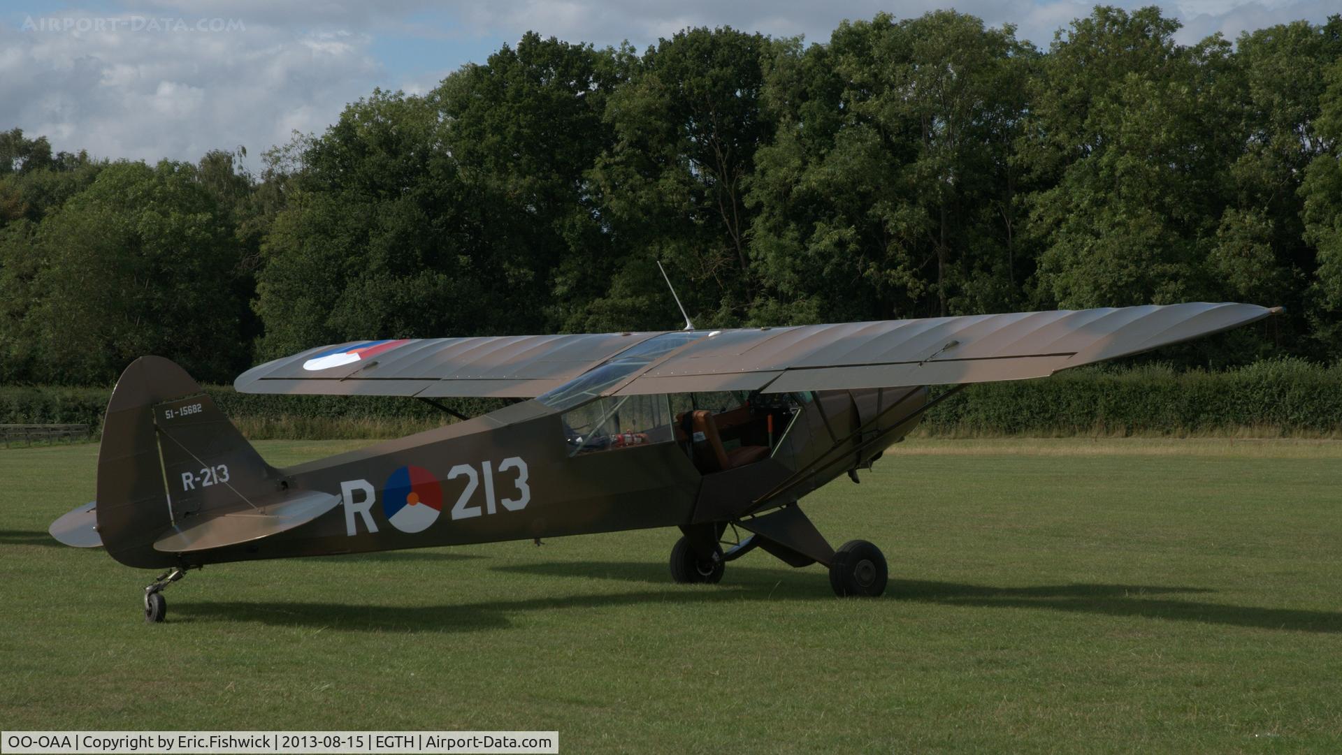 OO-OAA, 1950 Piper L-21A Super Cub (PA-18-125) C/N 18-568, 2. R-213 visiting Shuttleworth (Old Warden) Aerodrome.
