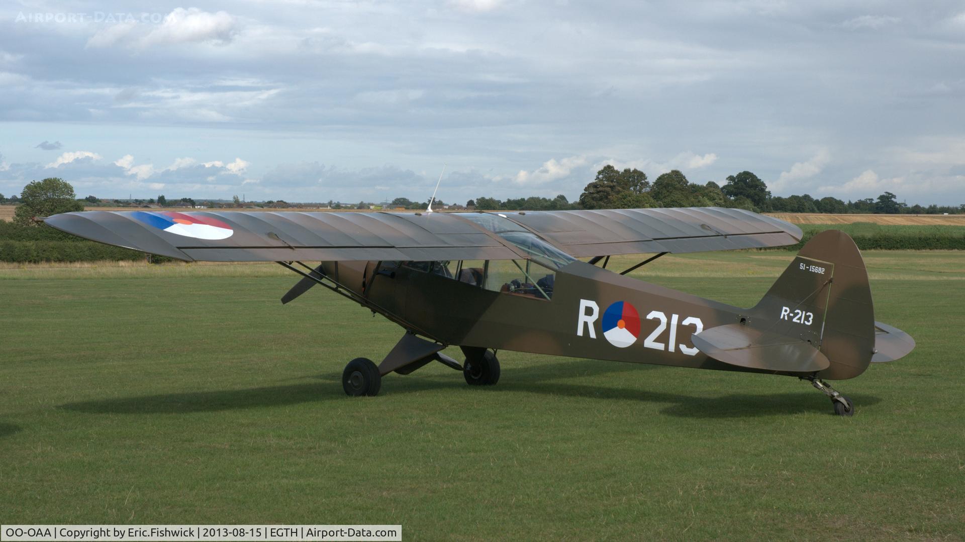 OO-OAA, 1950 Piper L-21A Super Cub (PA-18-125) C/N 18-568, 1. R-213 visiting Shuttleworth (Old Warden) Aerodrome.