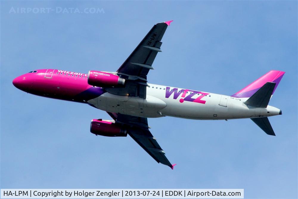 HA-LPM, 2007 Airbus A320-232 C/N 3177, Up and away into sunny blue sky obove CGN...