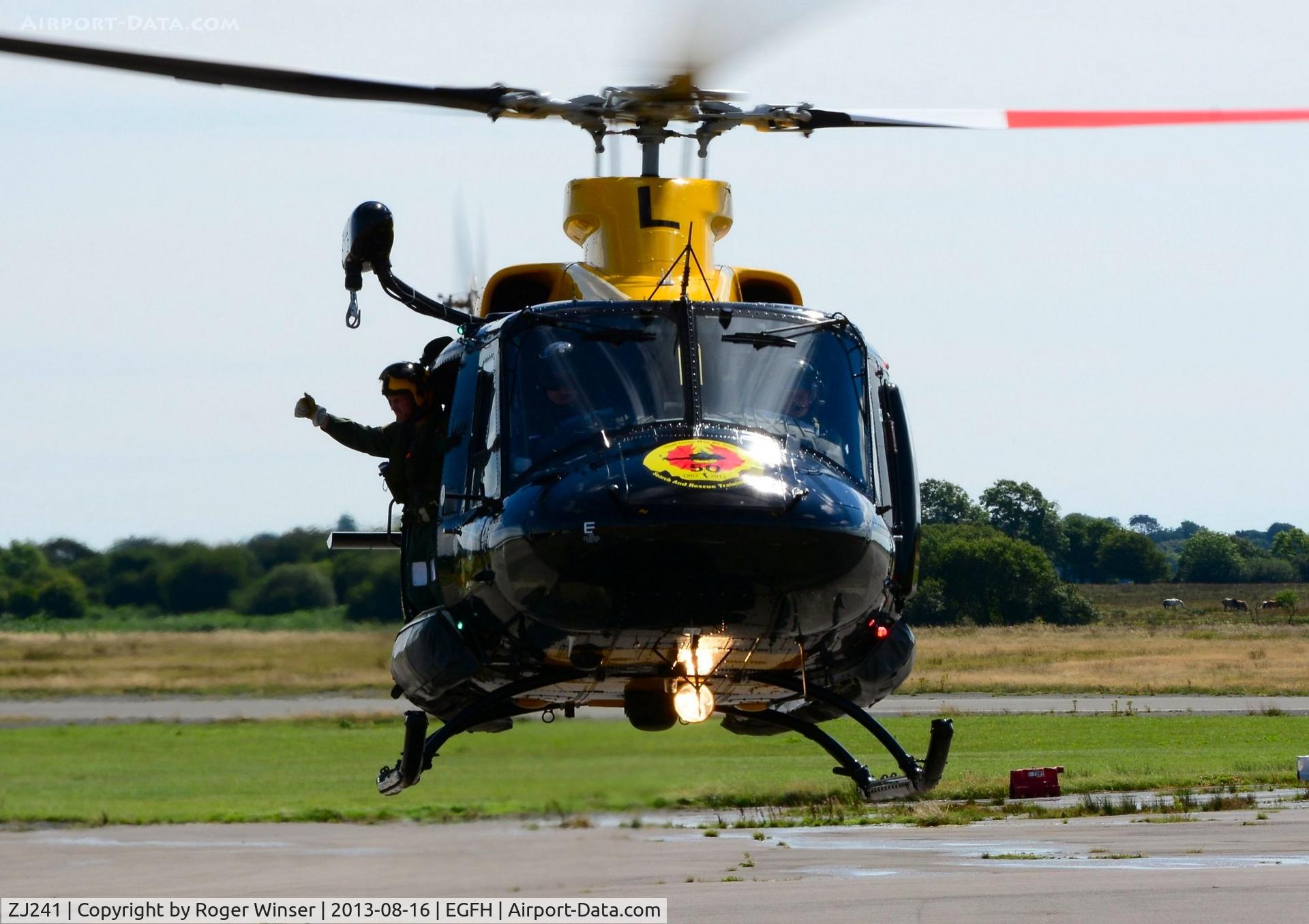 ZJ241, 1997 Bell 412EP Griffin HT1 C/N 36164, Visiting Griffin helicopter coded L operated by the RAF Search and Rescue Training Unit (SARTU).
