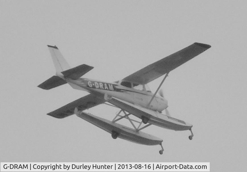 G-DRAM, 1968 Reims FR172F Reims Rocket C/N 0102, Caught G-DRAM flying overhead in Irvine. (16/08/2013). Ran inside for the camera - point 'n shoot - so no proper camera set up.
