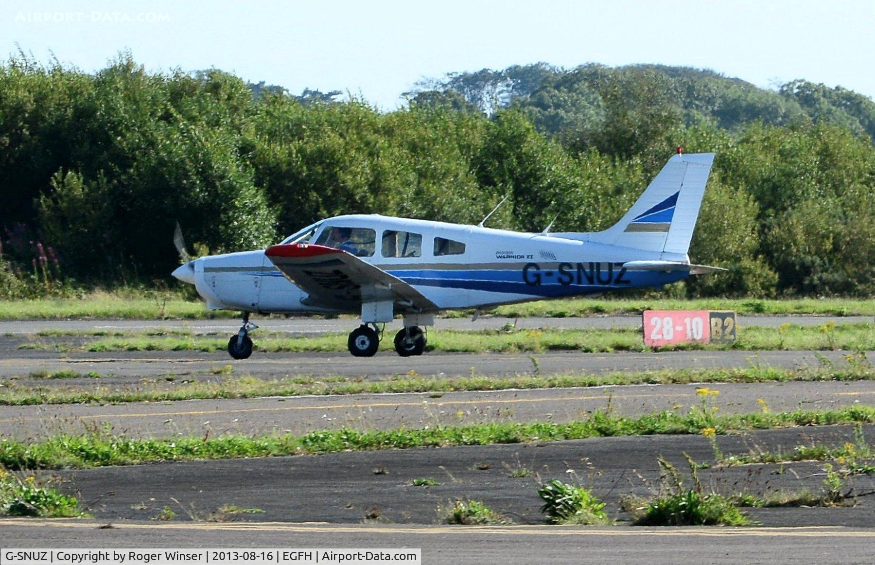 G-SNUZ, 1983 Piper PA-28-161 Cherokee Warrior II C/N 28-8416021, Visiting Cherokee Warrior II operated by Freedom Aviation. Previously registered G-PSFT and G-BPDS.
