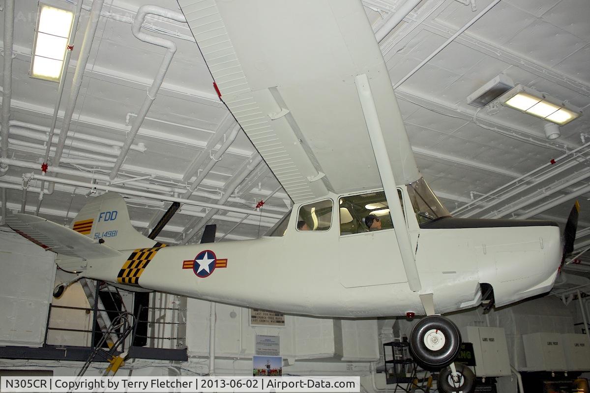N305CR, 1950 Cessna 305A C/N 21483, Displayed aboard the USS Midway on San Diego Waterfront, California