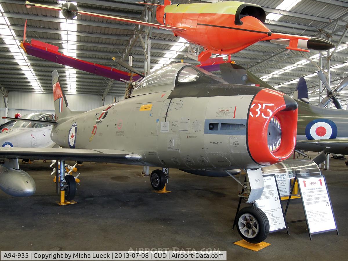 A94-935, Commonwealth CA-27 Sabre Mk.31 C/N CA27-35, At the Queensland Air Museum, Caloundra