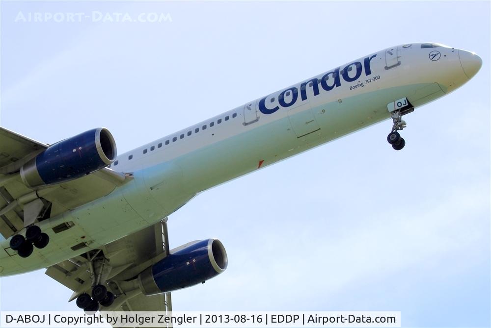 D-ABOJ, 2000 Boeing 757-330 C/N 29019, Moment of jumping over airport´s fence.....