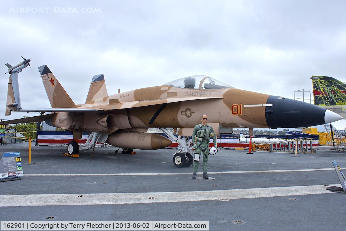 162901, McDonnell Douglas F/A-18A Hornet C/N 0455/A374, Displayed on the USS Midway on the Waterfront at San Diego , California