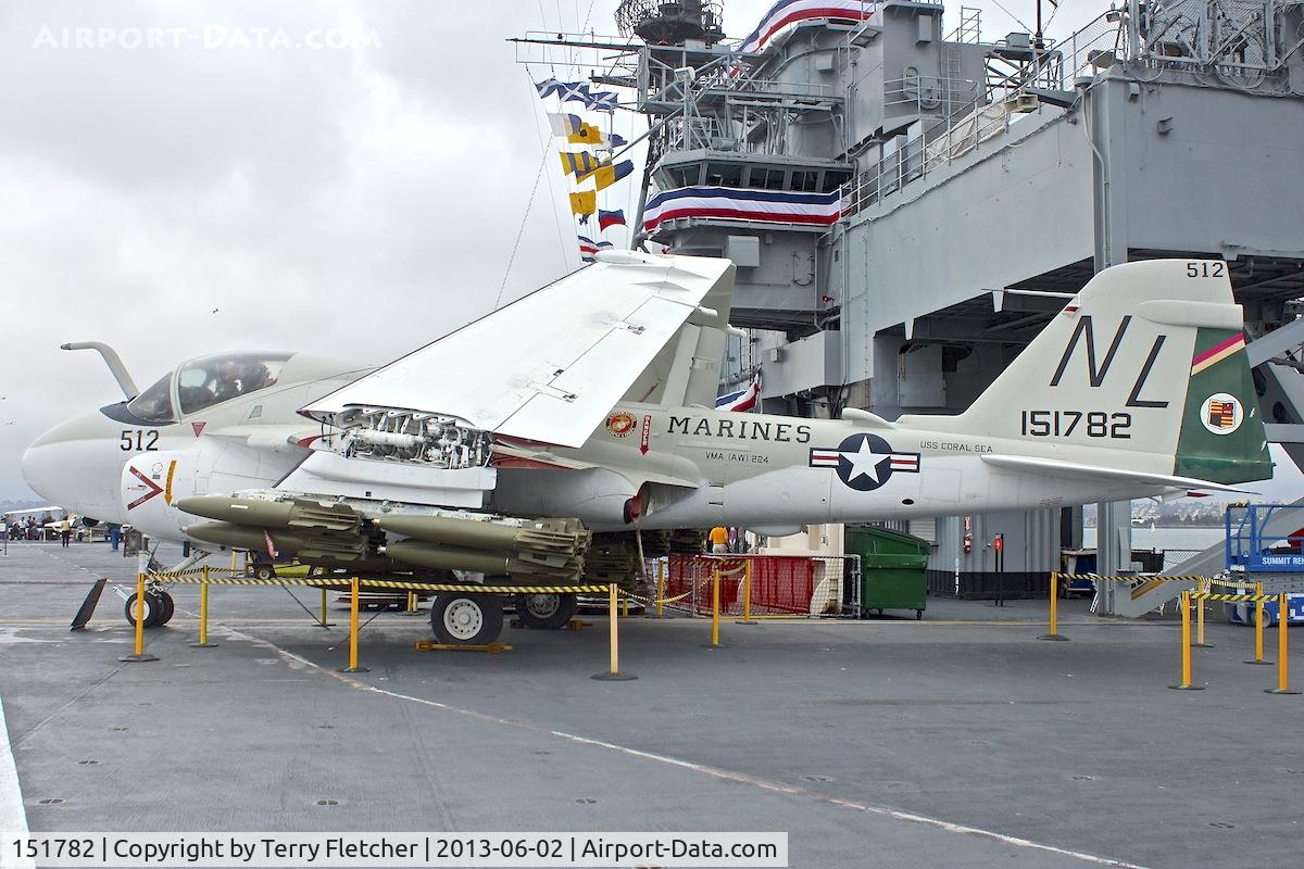 151782, Grumman A-6A Intruder C/N I-85, Displayed on the USS Midway on the Waterfront at San Diego , California