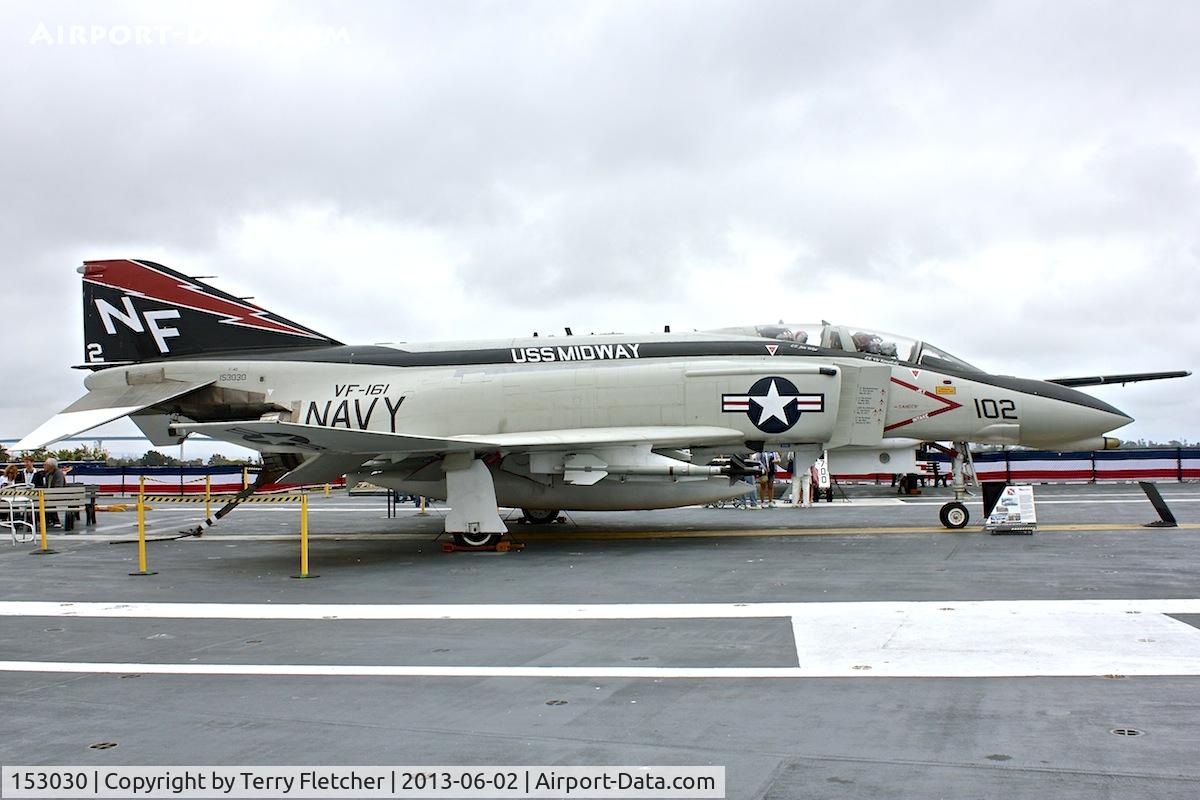 153030, McDonnell F-4N Phantom II C/N 1557, Displayed on the USS Midway on the Waterfront at San Diego , California