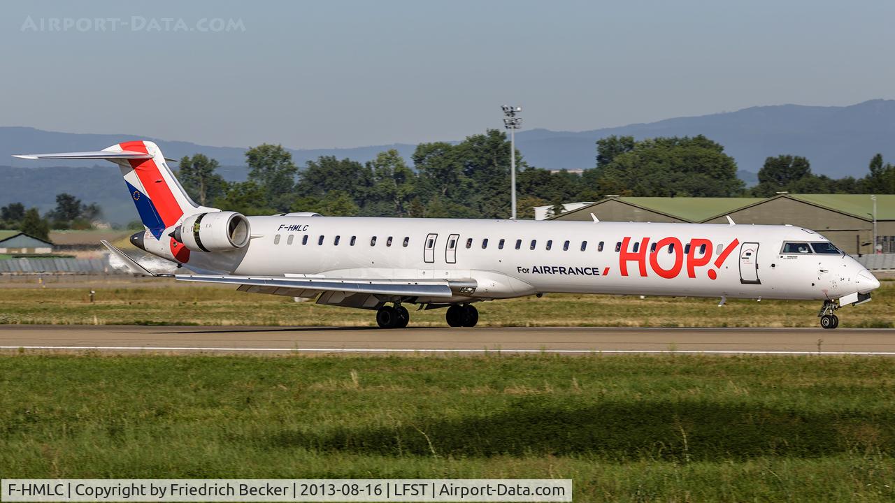 F-HMLC, 2010 Bombardier CRJ-1000EL NG (CL-600-2E25) C/N 19006, decelerating after touchdown