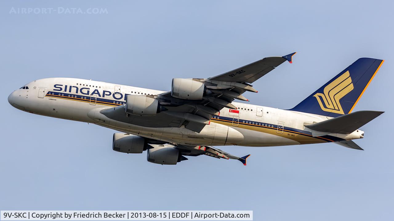 9V-SKC, 2006 Airbus A380-841 C/N 006, departure from Frankfurt