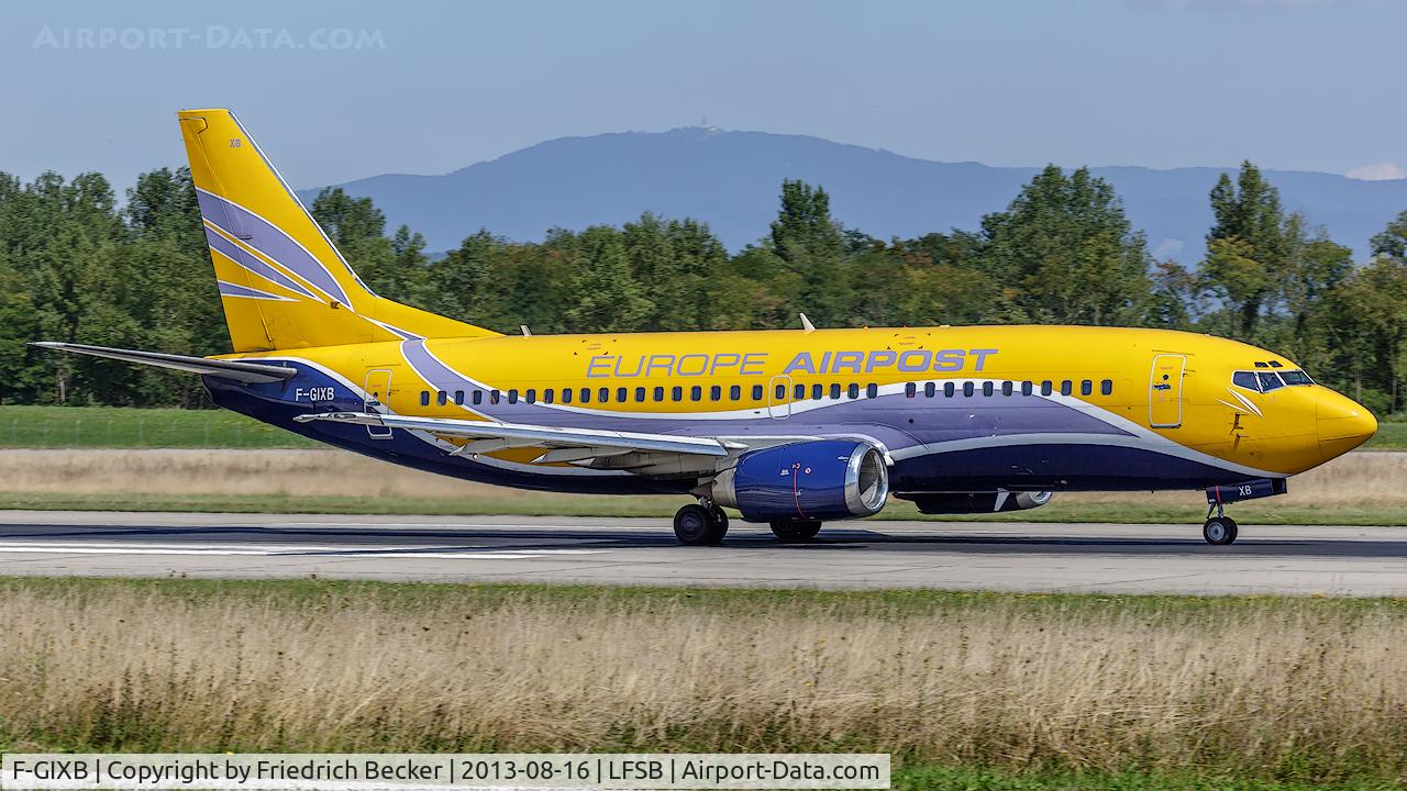 F-GIXB, 1990 Boeing 737-33A(QC) C/N 24789, departure from Basel