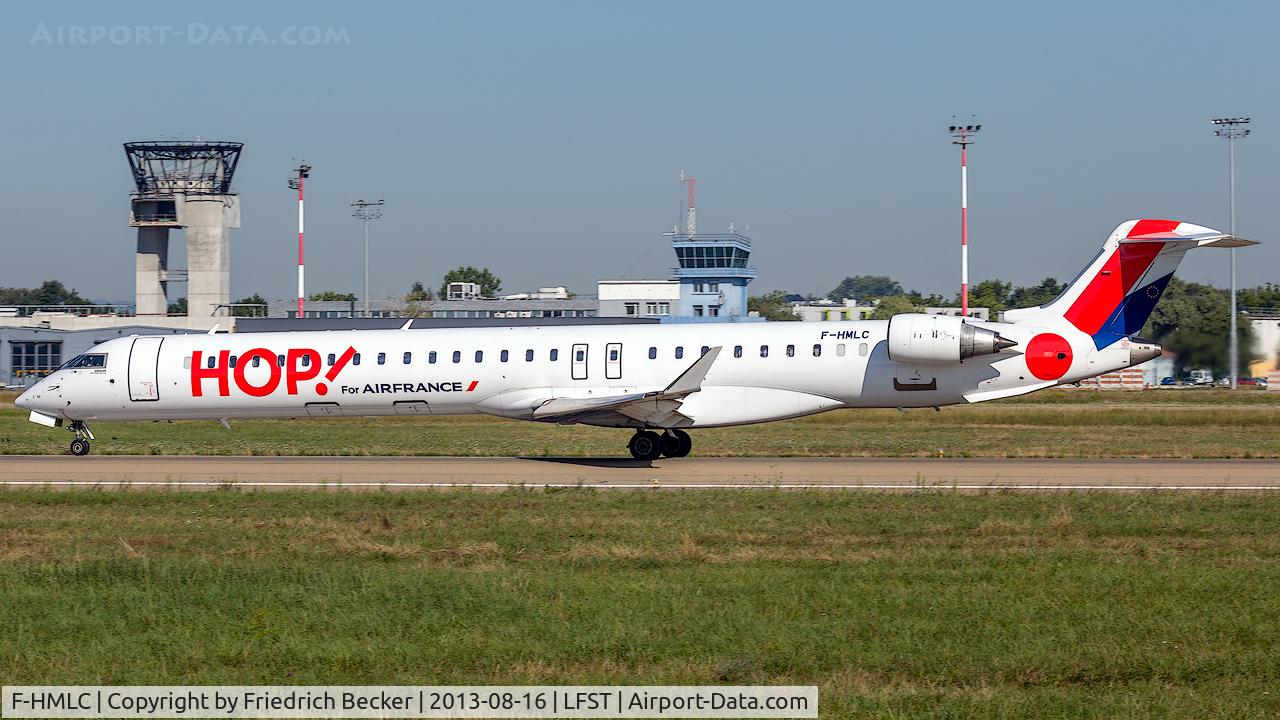 F-HMLC, 2010 Bombardier CRJ-1000EL NG (CL-600-2E25) C/N 19006, departure from Strasbourg