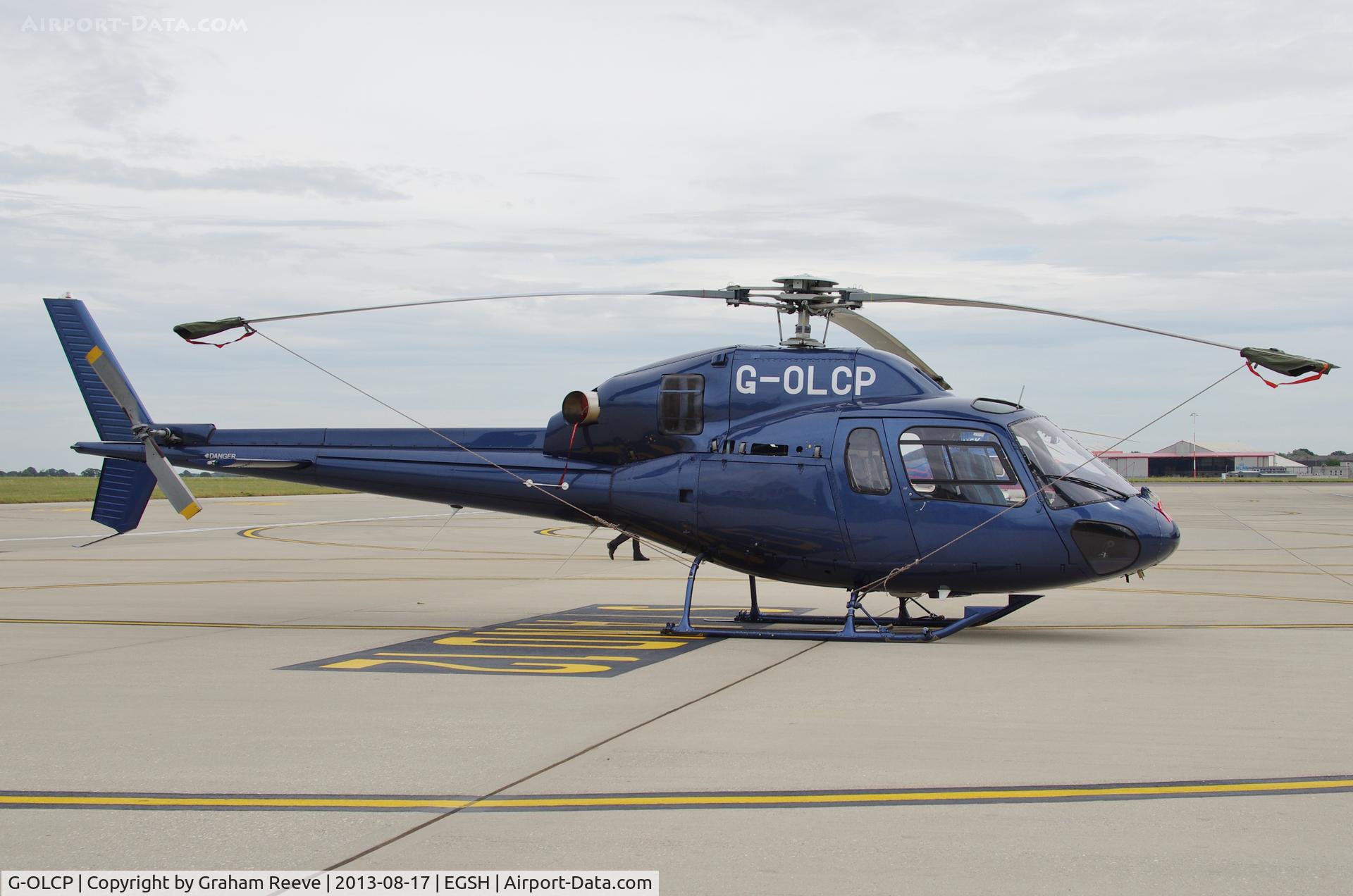 G-OLCP, 1994 Eurocopter AS-355N Ecureuil 2 C/N 5580, Parked at Norwich.