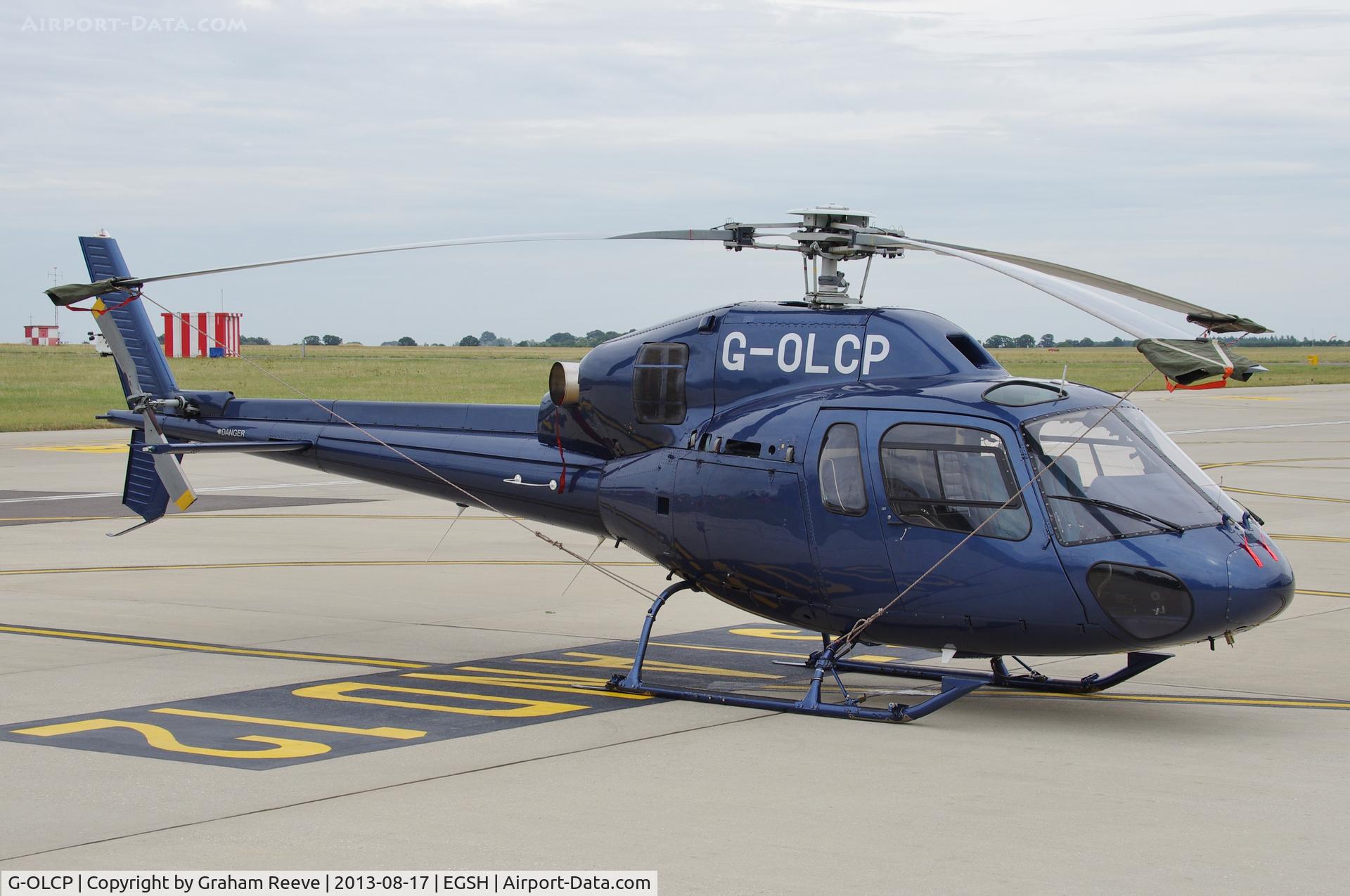 G-OLCP, 1994 Eurocopter AS-355N Ecureuil 2 C/N 5580, Parked at Norwich.