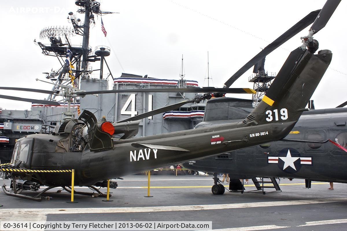 60-3614, 1960 Bell UH-1B Iroquois C/N 260, Displayed on the USS Midway on the waterfront at San Diego, California