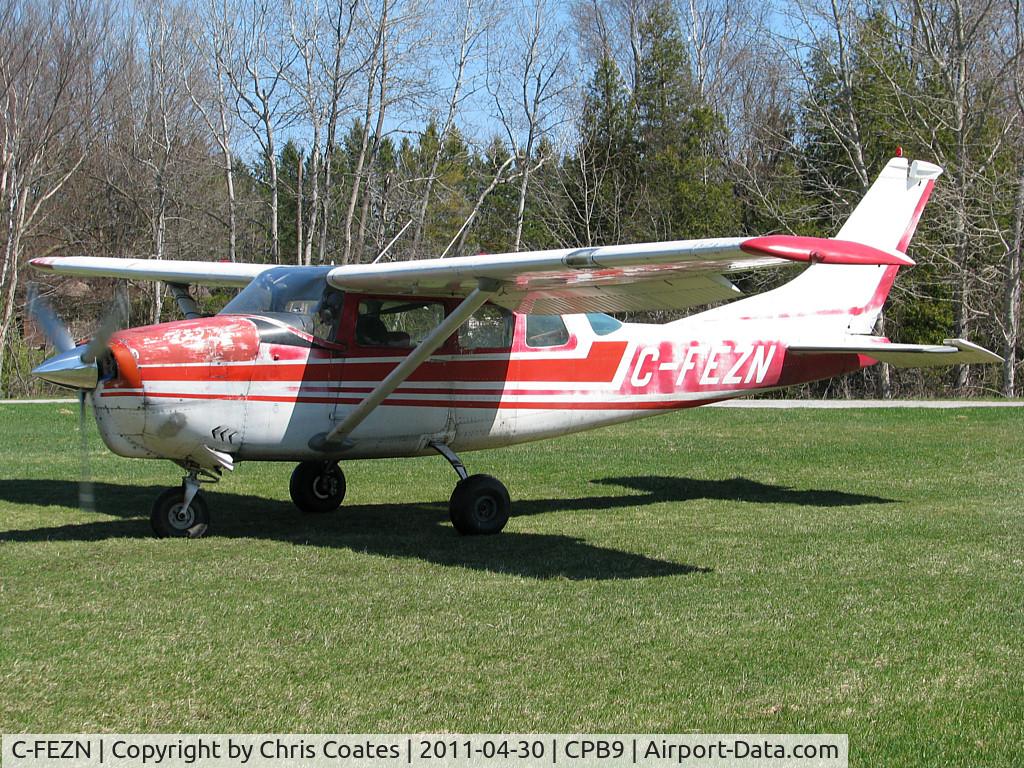 C-FEZN, 1966 Cessna U206B Super Skywagon C/N U2060675, This Skywagon was ready for takeoff on turf rwy 01 with 2 skydivers onboard. It's based here at Baldwin Airport & would soon climb to 13,500 ft so the 2 guys could jump out.