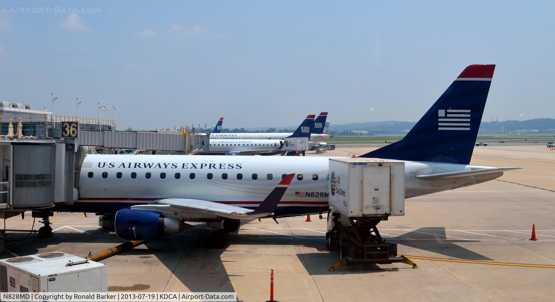 N828MD, 2005 Embraer 170SU (ERJ-170-100SU) C/N 17000048, Gate 36 food service DCA