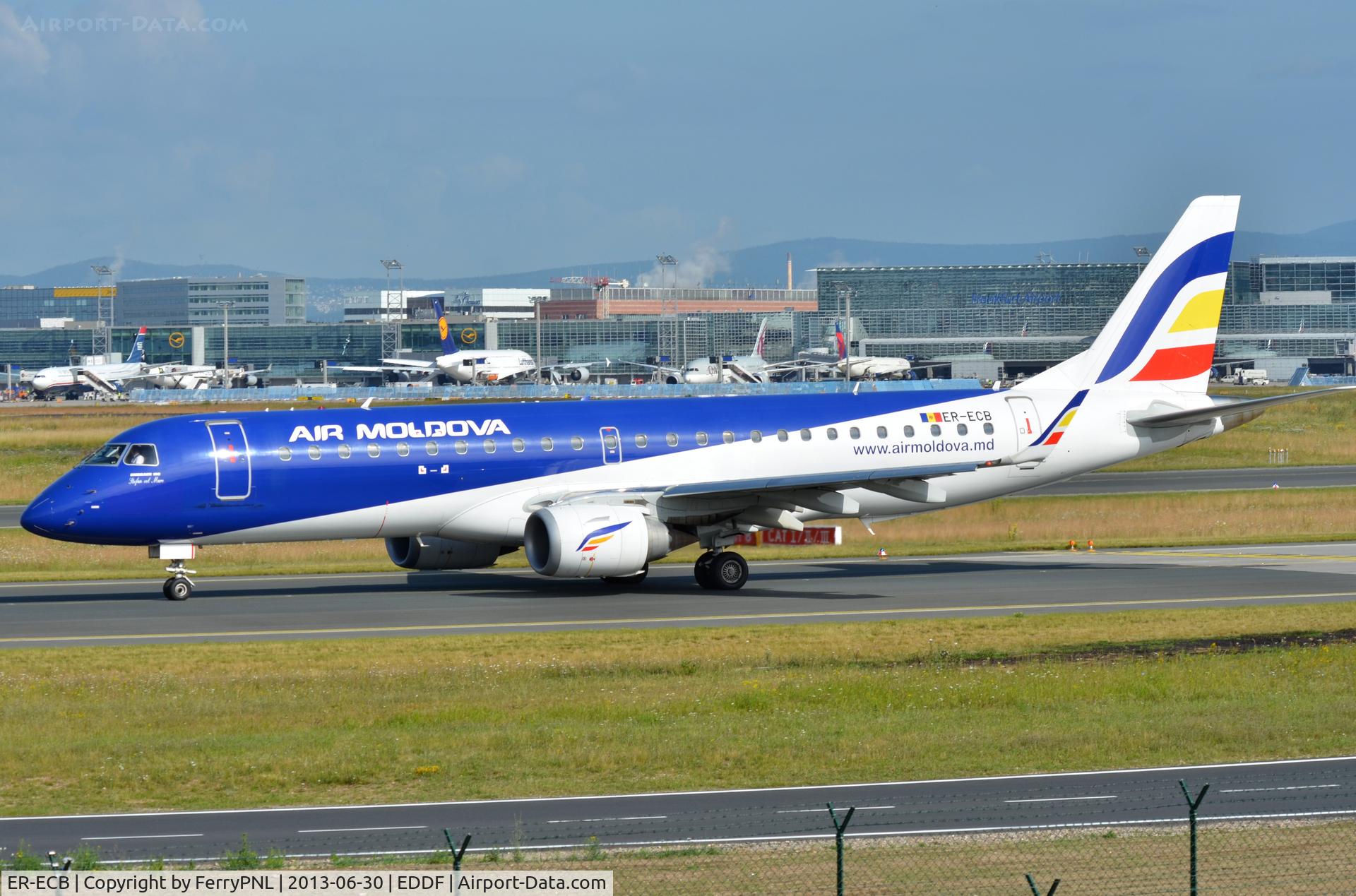 ER-ECB, 2009 Embraer 190LR (ERJ-190-100LR) C/N 19000325, Moldovian ERJ190 taxying to runway.