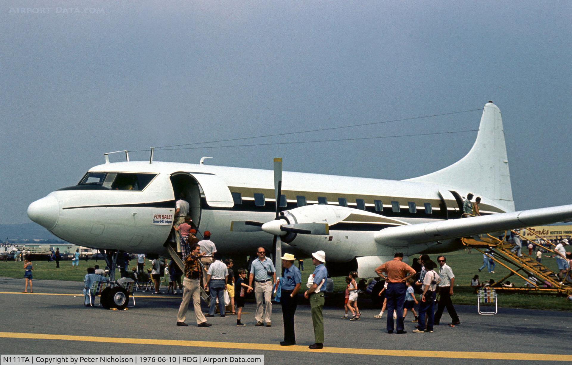 N111TA, 1966 Convair 640-340D C/N 104, This Convair 640 was on display at the 1976 Reading Airshow.