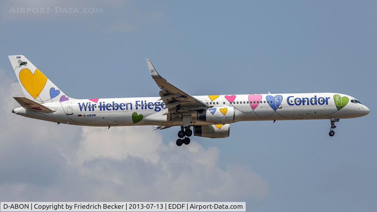 D-ABON, 2000 Boeing 757-330 C/N 29023, on final RW07R