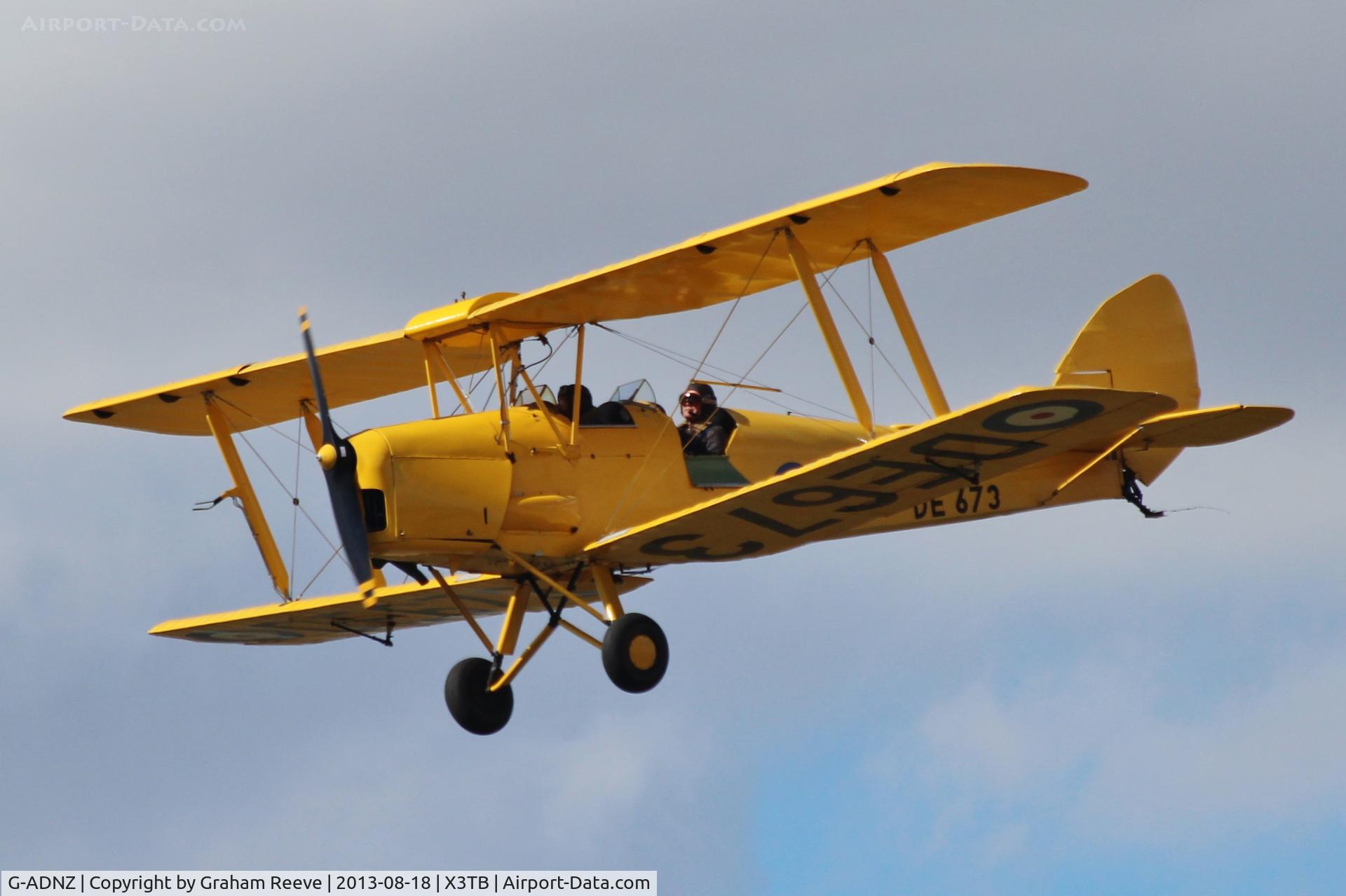 G-ADNZ, 1942 De Havilland DH-82A Tiger Moth II C/N 85614, About to land at Tibenham.