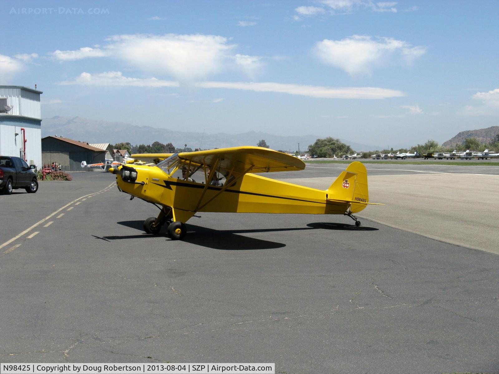 N98425, 1946 Piper J3C-65 Cub Cub C/N 18612, 1946 Piper J3C-65 CUB, Continental C90 90 Hp upgrade, taxi to hangar