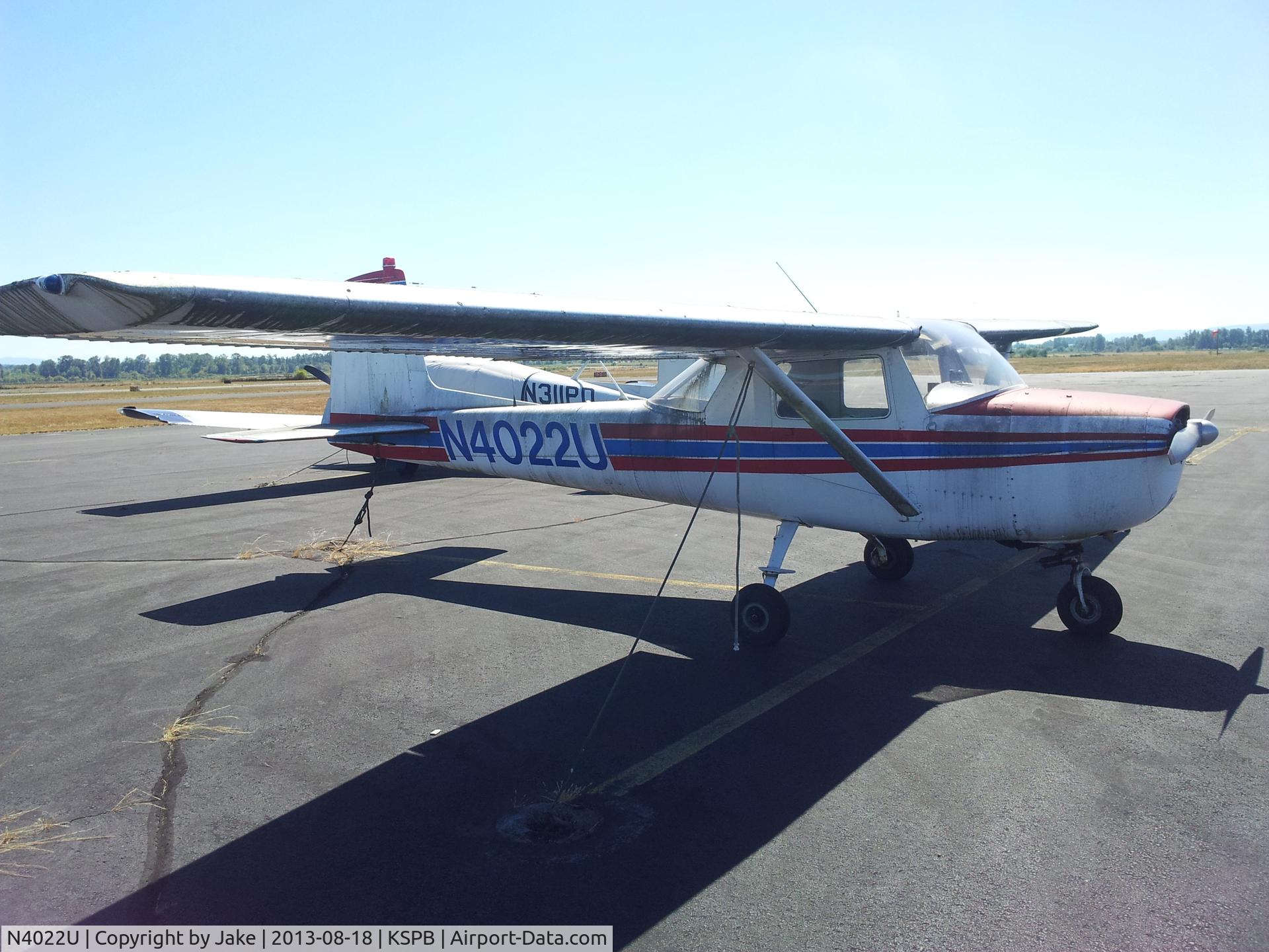 N4022U, 1965 Cessna 150E C/N 15061422, Aircraft sitting on the ramp at KSPB. Appears to have been neglected for some time now.