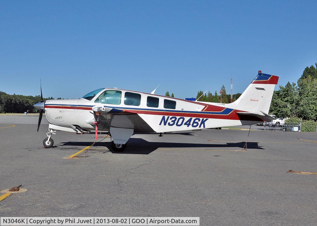 N3046K, 1987 Beech A36 Bonanza 36 C/N E-2362, Parked at Nevada County Airport, Grass Valley, CA.