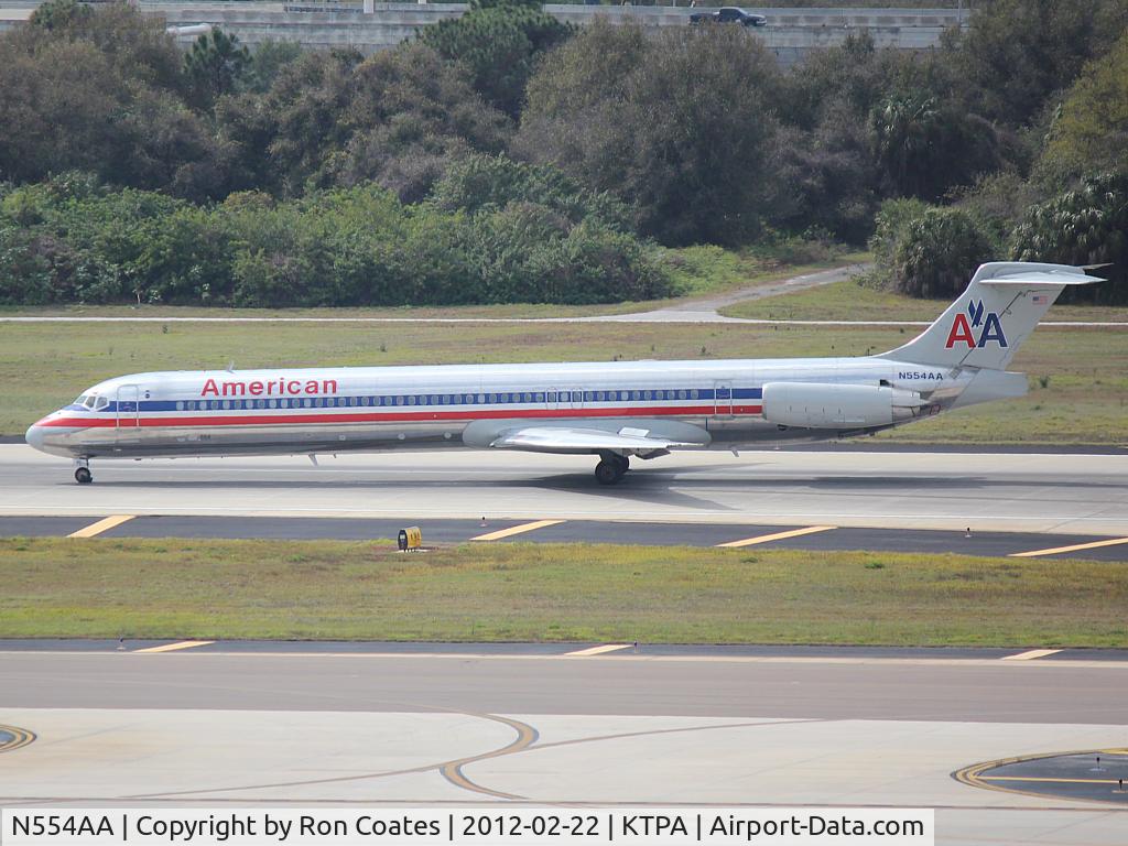 N554AA, 1991 McDonnell Douglas MD-82 (DC-9-82) C/N 53084, This 1991 Mcdonnell Douglas DC-9-82 had just landed on rwy 19R at Tampa Int'l Airport