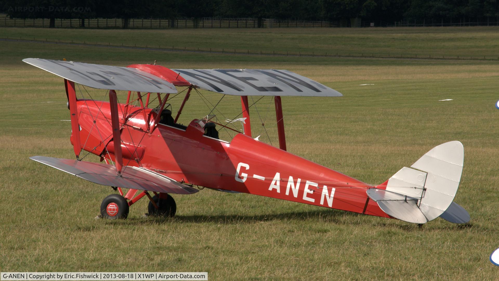 G-ANEN, 1942 De Havilland DH-82A Tiger Moth II C/N 85418, 1. G-ANEN at The 28th. International Moth Rally at Woburn Abbey, Aug. 2013.